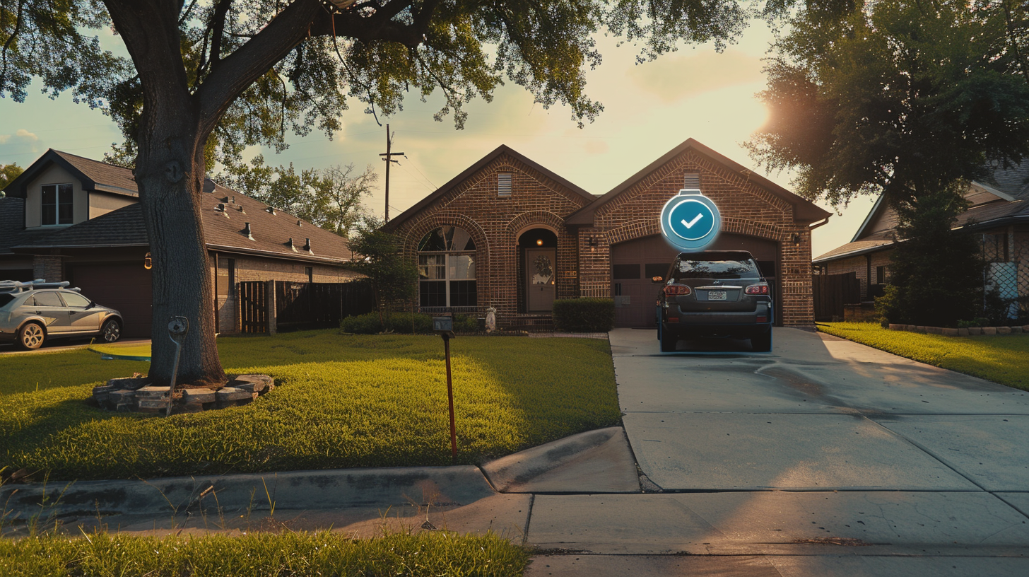 Diagram showing the connection between home, car, and driveway sharing